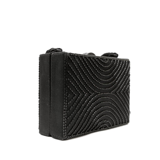 Chanel Black Beaded Mini Box Evening Bag