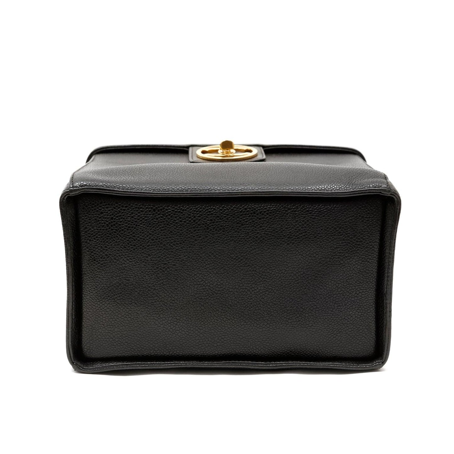 Chanel Black Caviar Large Vanity Box NO Straps w Gold Hardware