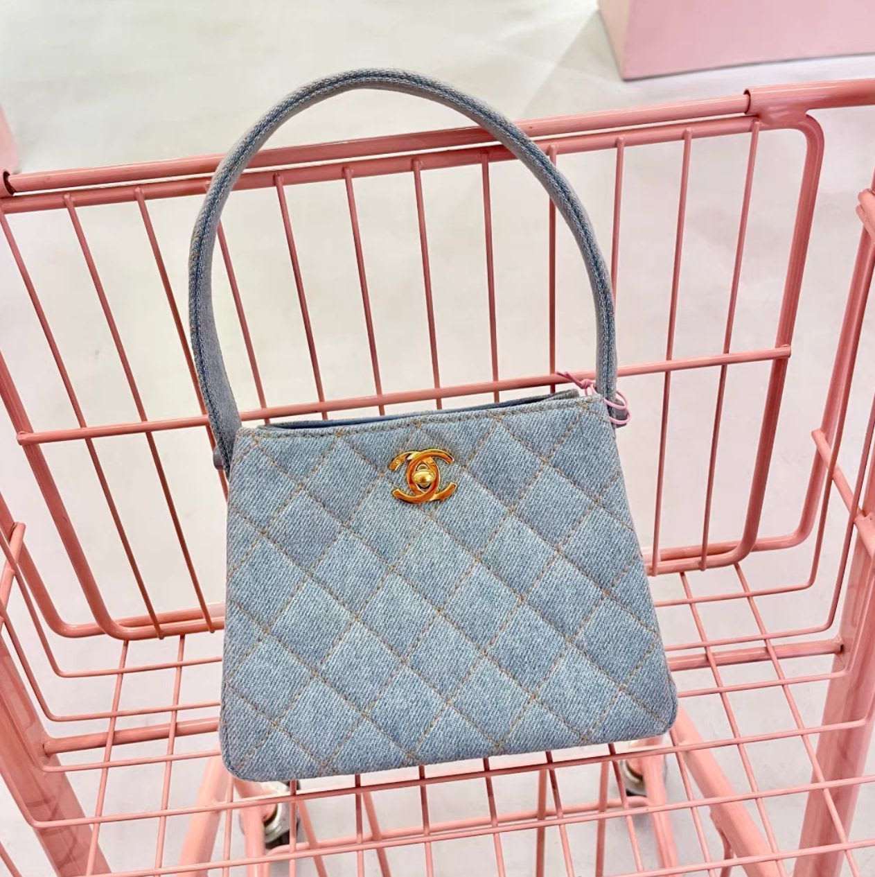 Chanel Kelly blue denim handbag