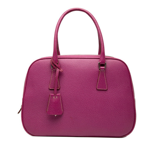 Prada Triangle Logo Leather Handbag