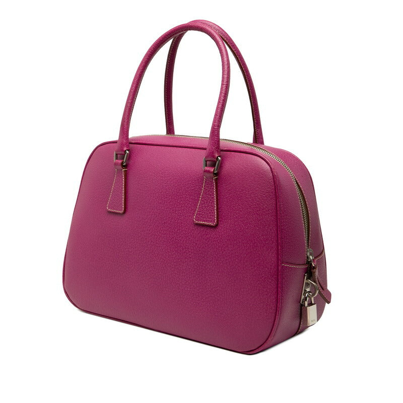 Prada Triangle Logo Leather Handbag