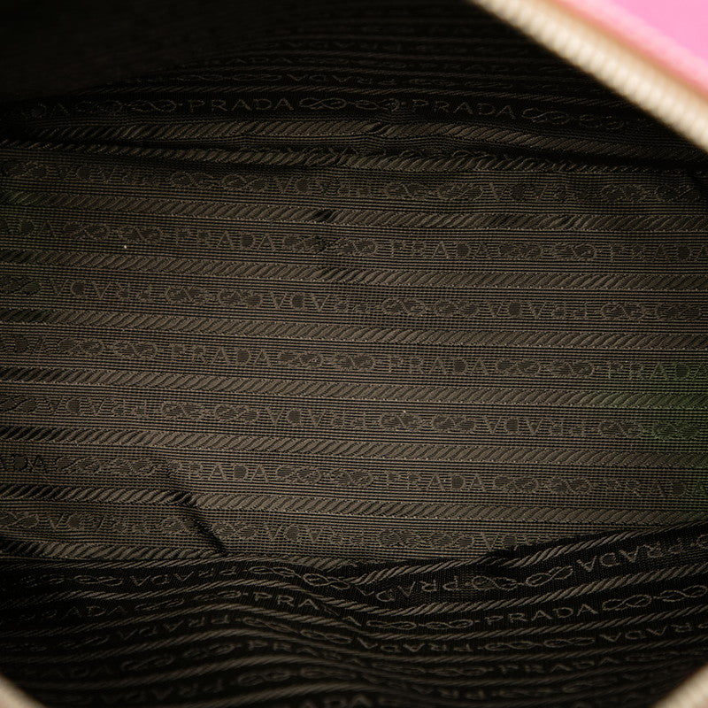 Prada Triangle Logo Leather Handbag