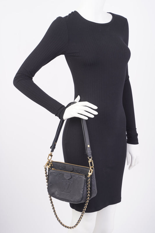 Louis Vuitton Multi Pochette Accessoires Black Empreinte Leather