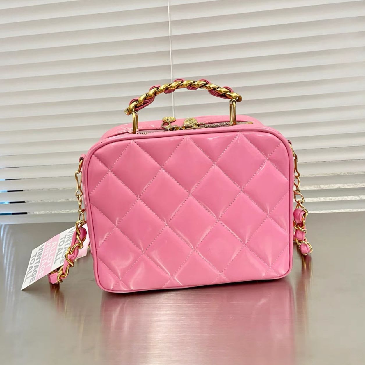Chanel Patent Leather Barbie Pink Tote Bag