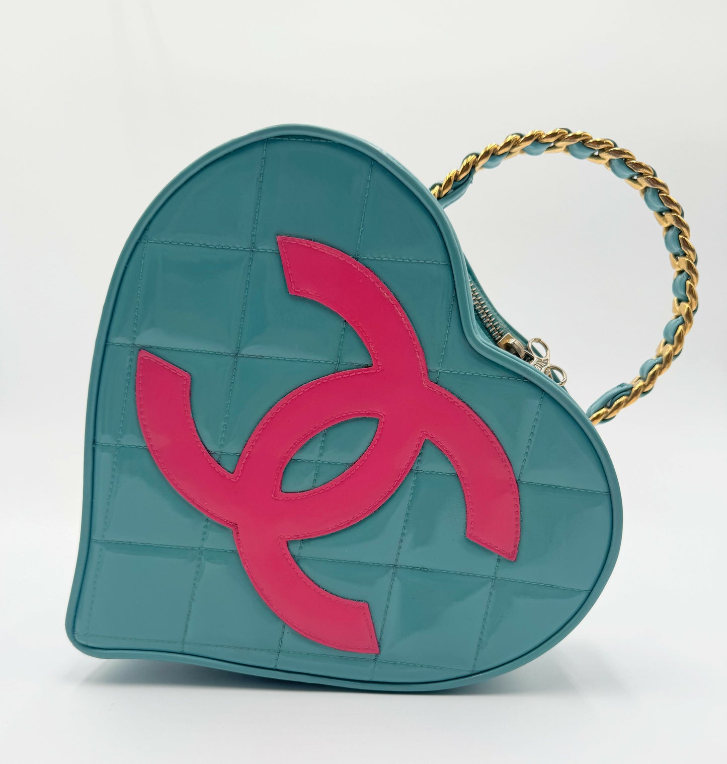 Chanel 1995 Barbie Blue & Pink Heart Vanity Bag