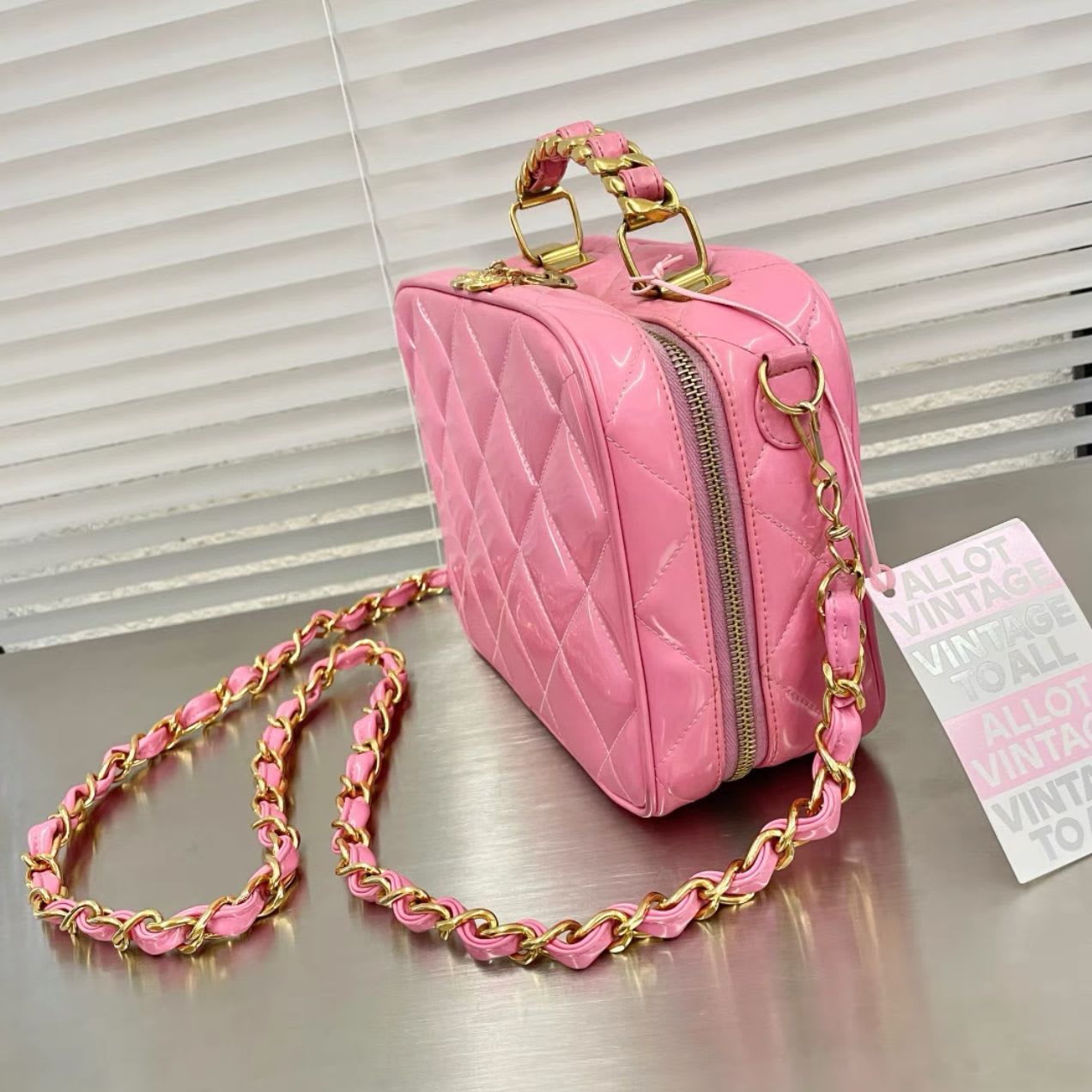 Chanel Patent Leather Barbie Pink Tote Bag