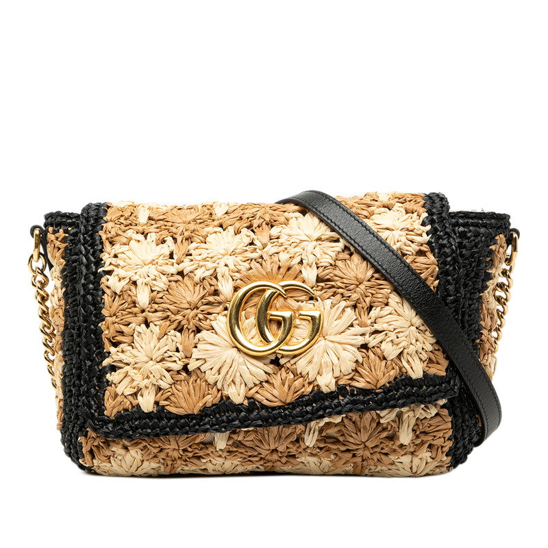 Gucci GG Marmont Raffia Shoulder Bag