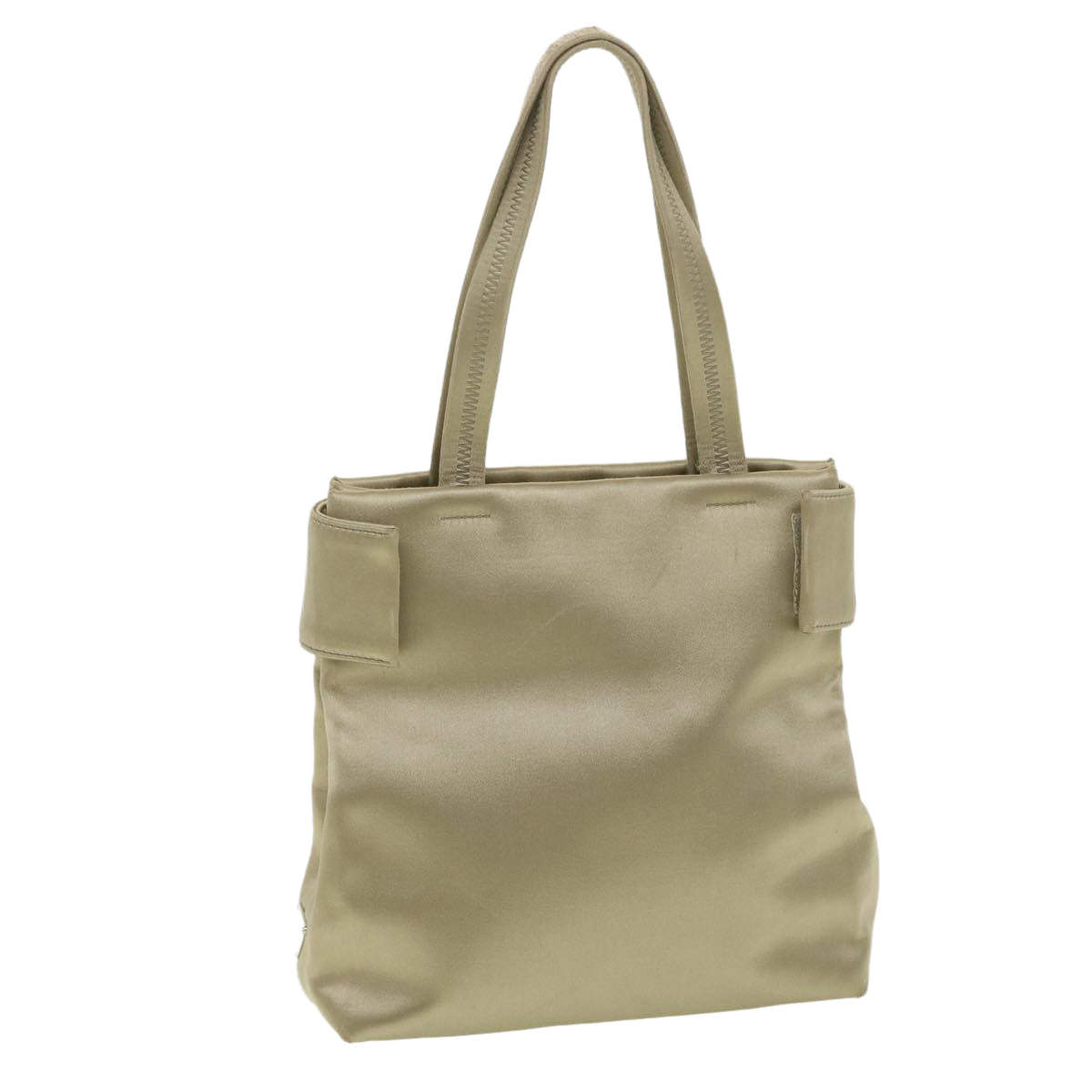 Prada Hand Bag Satin Beige