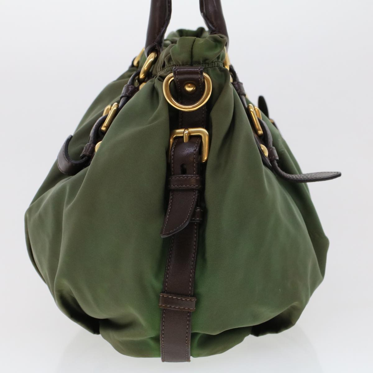 PRADA Hand Bag Nylon 2way Khaki Auth