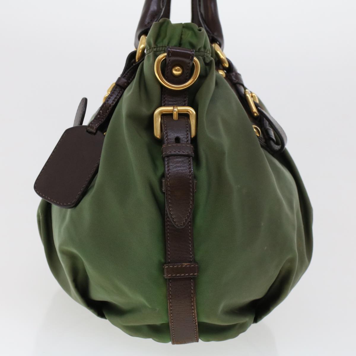 PRADA Hand Bag Nylon 2way Khaki Auth