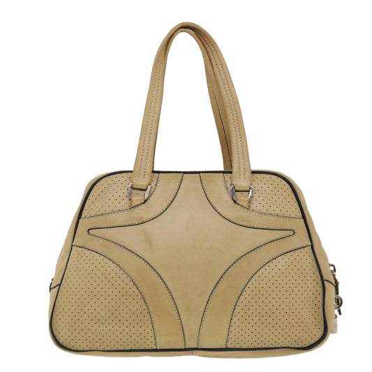 Prada Hand Bag Leather Beige