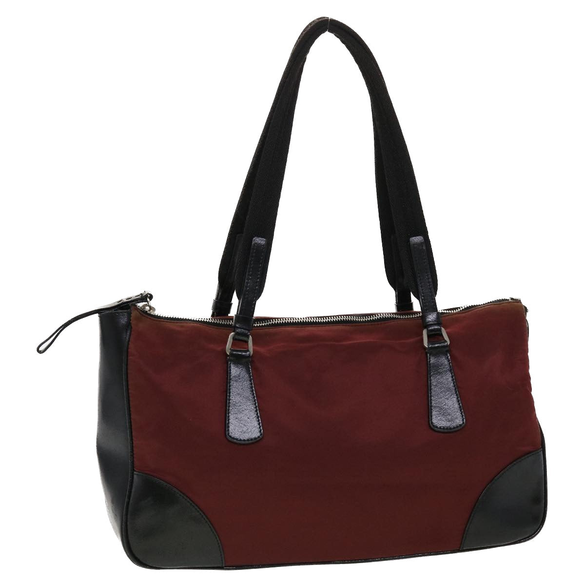 Prada Shoulder Bag Nylon Leather Red