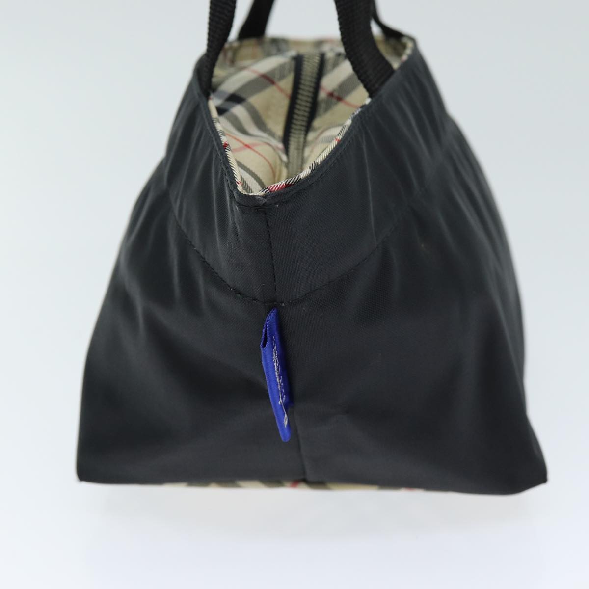Burberry Blue Label Hand Bag Nylon Black Auth yb556