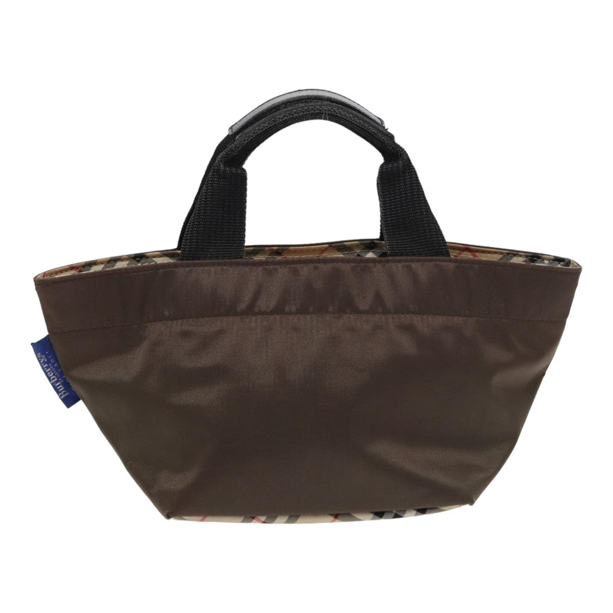 Burberry Nova Check Blue Label Hand Bag Canvas Brown Auth yb594