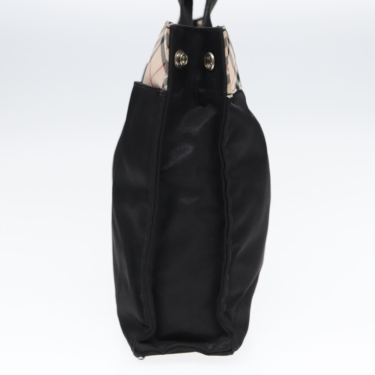 Burberry Nova Check Hand Bag Nylon Beige Black Auth yb621