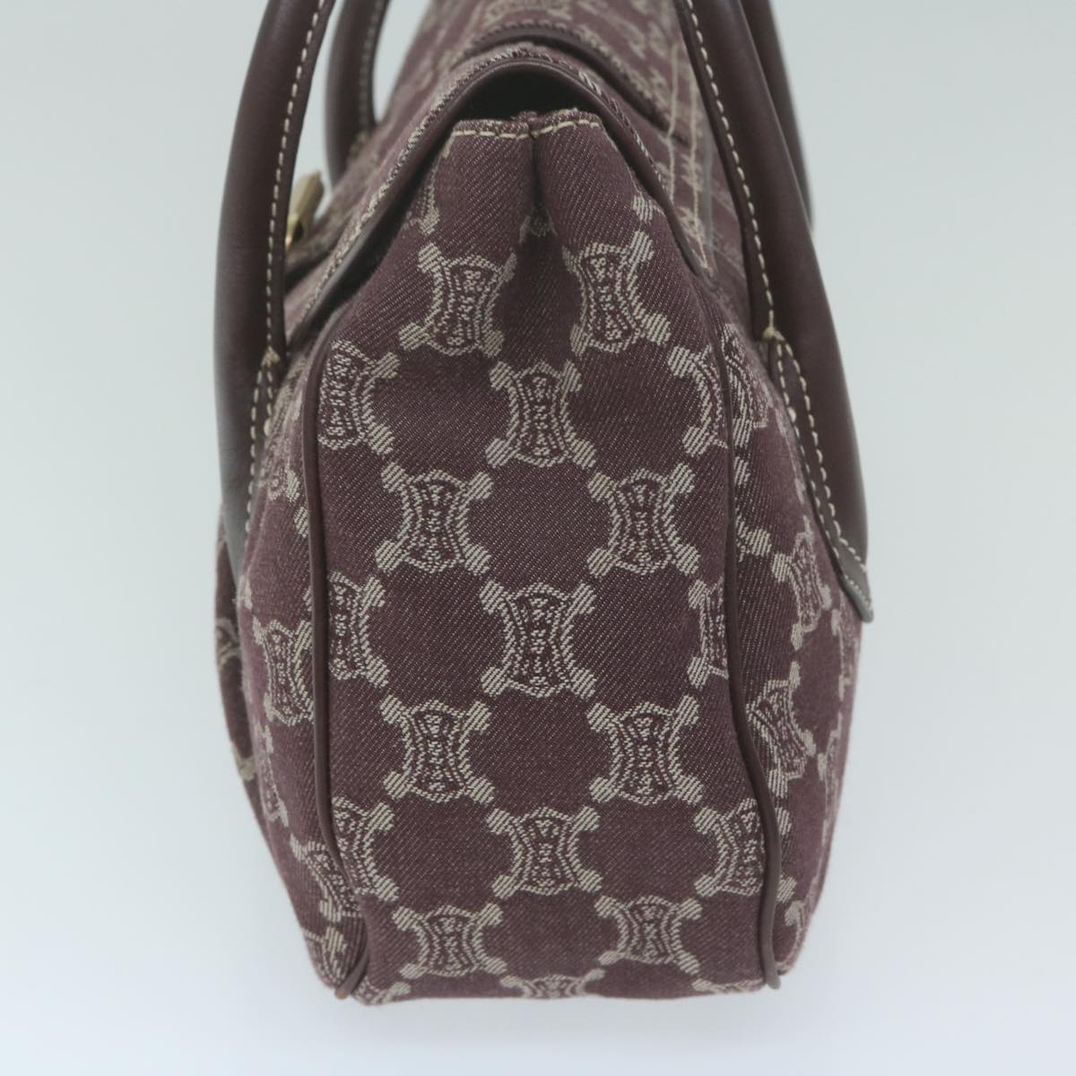 Luxury CELINE Paris Macadam Canvas Hand Bag Brown 10161