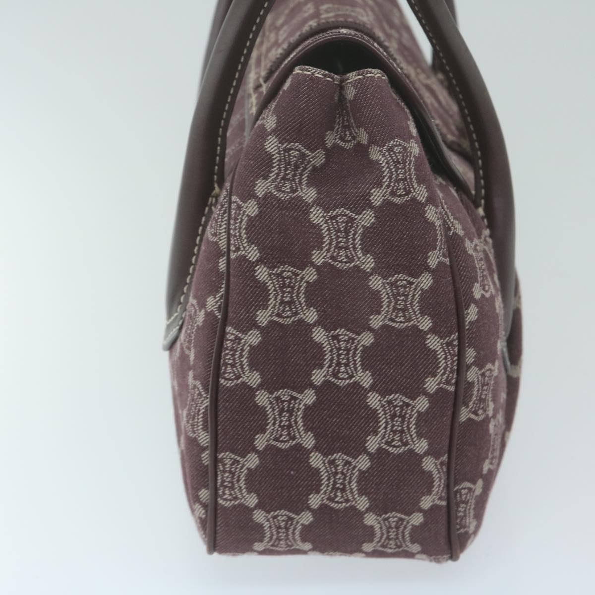 Luxury CELINE Paris Macadam Canvas Hand Bag Brown 10161