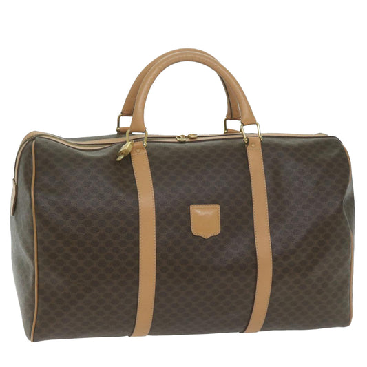 Luxury CELINE Macadam Canvas Boston Bag PVC Brown 10316