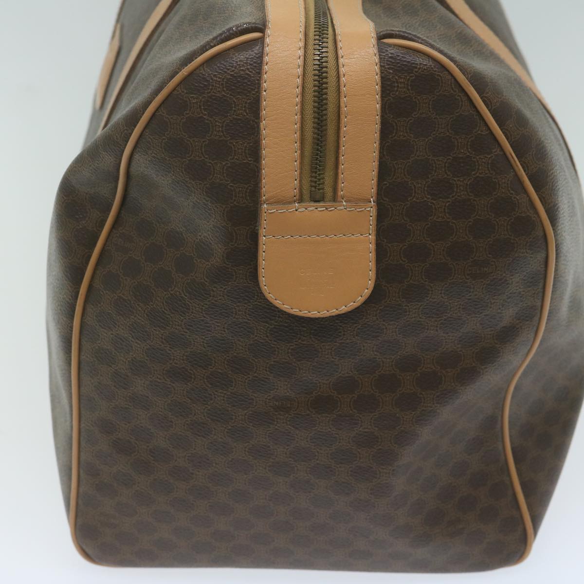 Luxury CELINE Macadam Canvas Boston Bag PVC Brown 10316