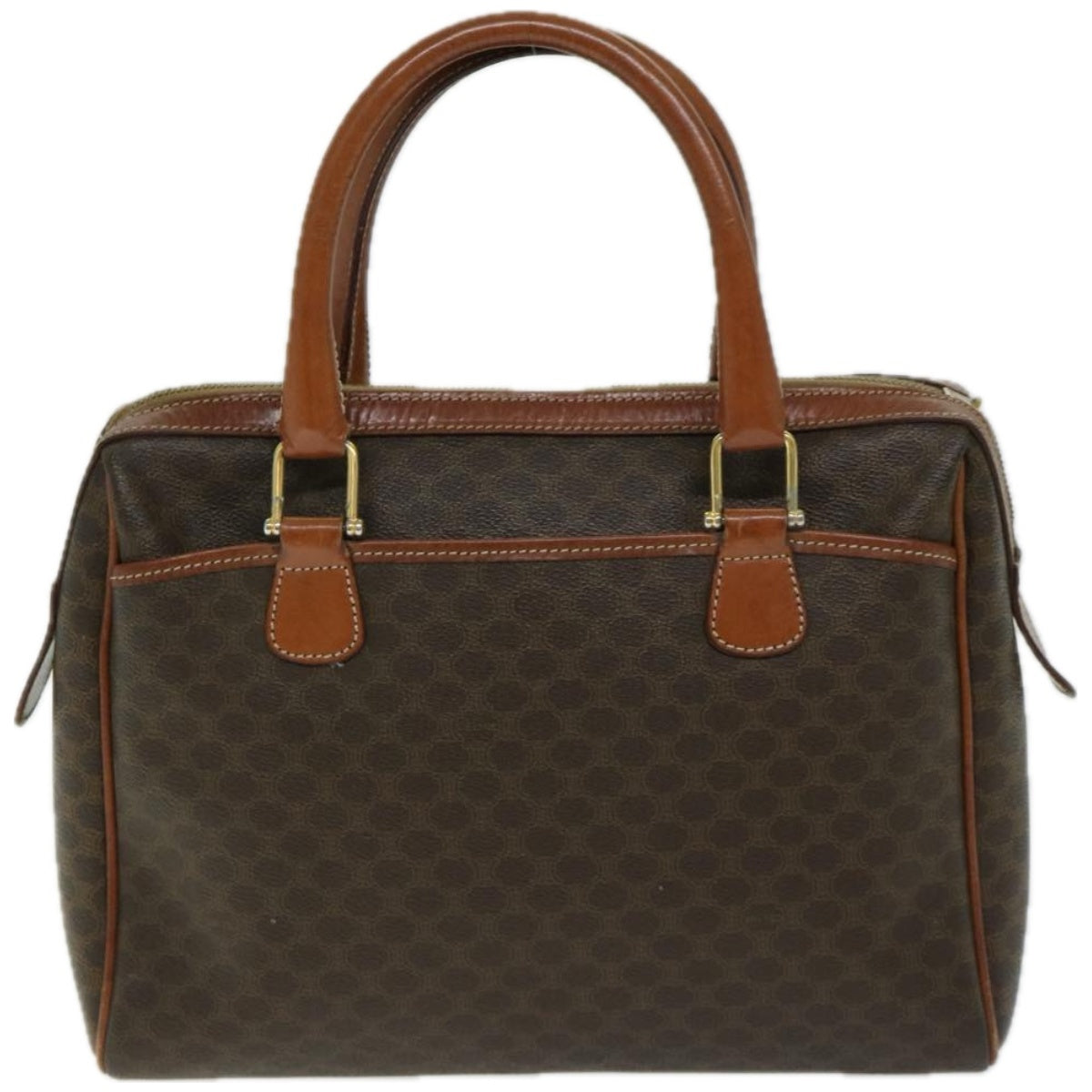 Luxury CELINE Macadam Canvas Hand Bag PVC Brown 10689