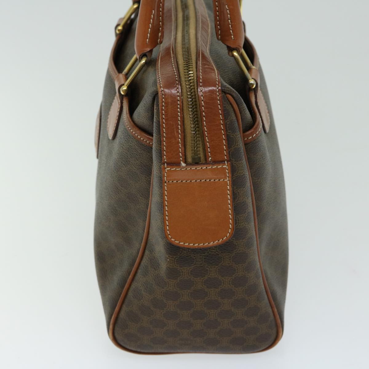 Luxury CELINE Macadam Canvas Hand Bag PVC Brown 10689