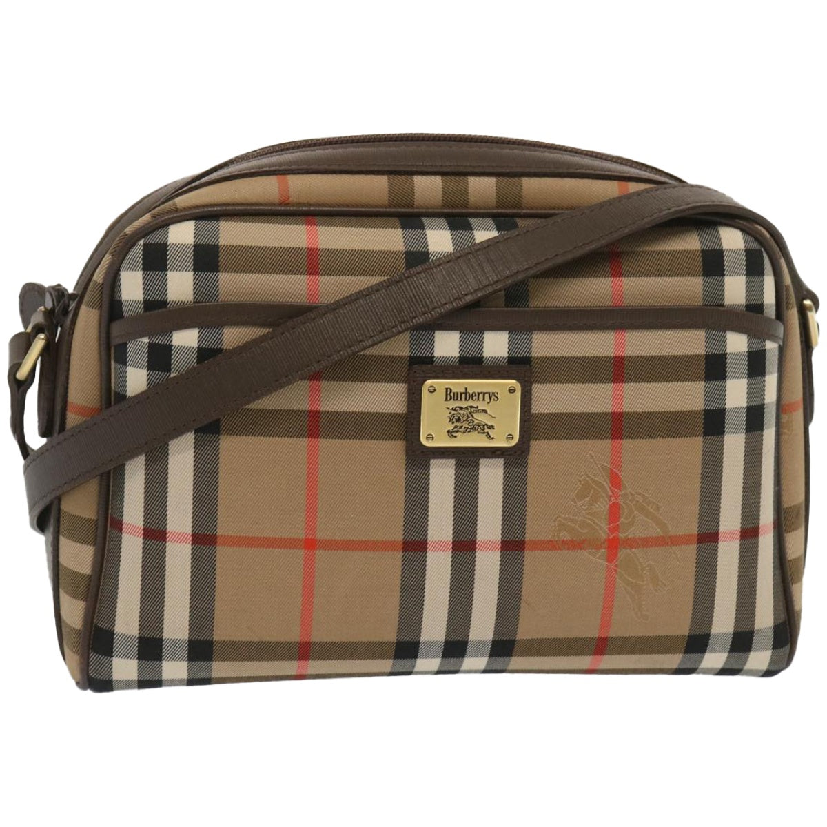 Burberry Nova Check Shoulder Bag Canvas Beige Auth yk10796
