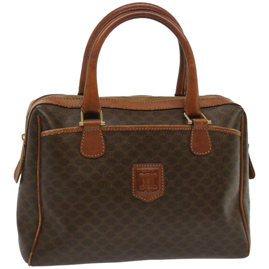 Luxury CELINE Macadam Canvas Hand Bag PVC Brown 10896