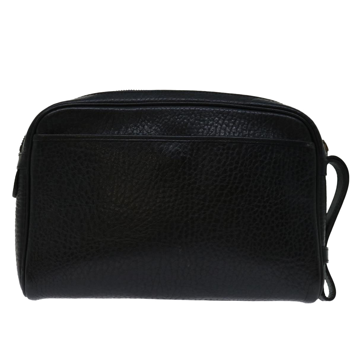 Burberry Clutch Bag Leather Black Auth yk11126