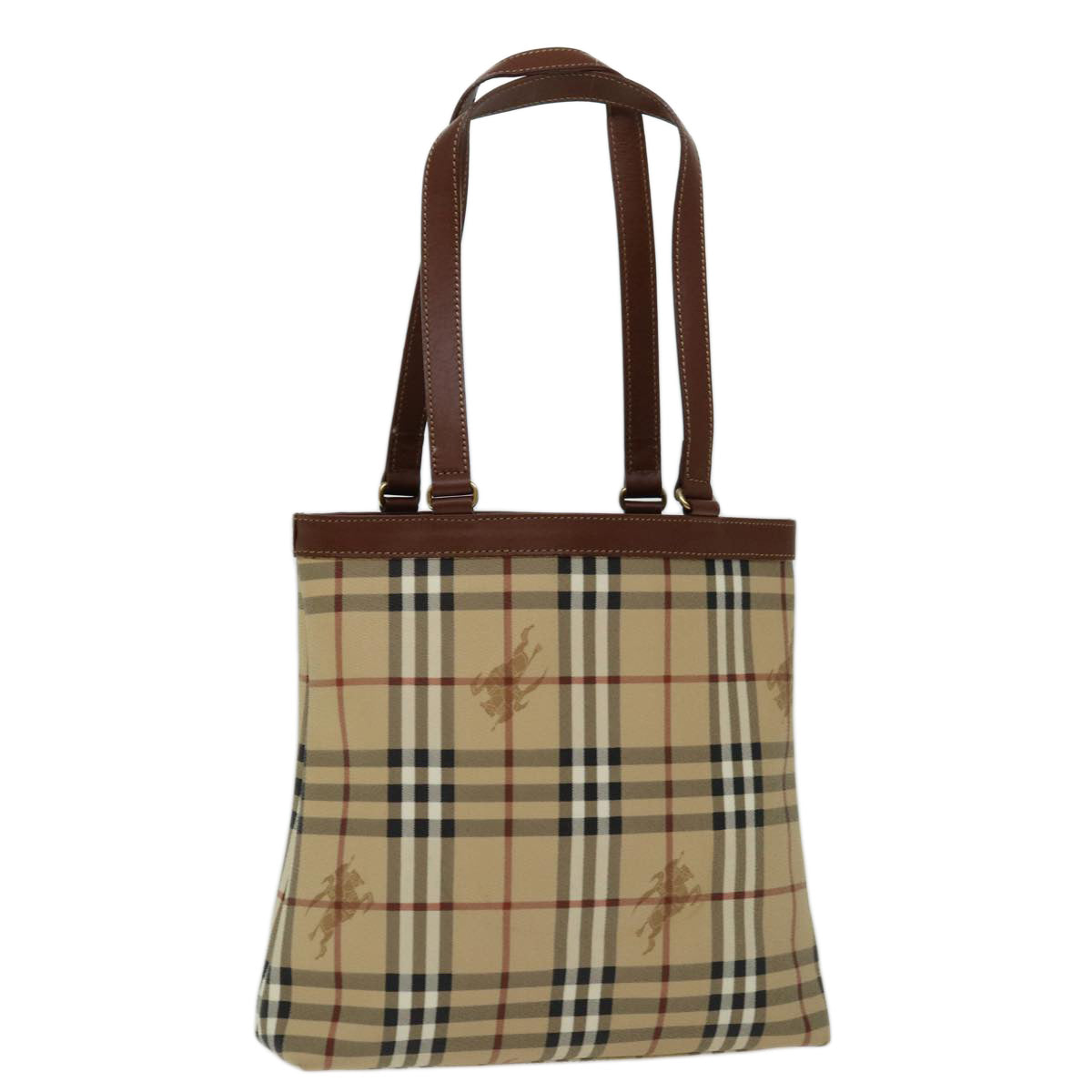 Burberry Nova Check Tote Bag PVC Beige Auth yk11163