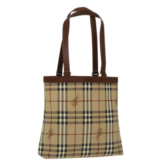 Burberry Nova Check Tote Bag PVC Beige Auth yk11163