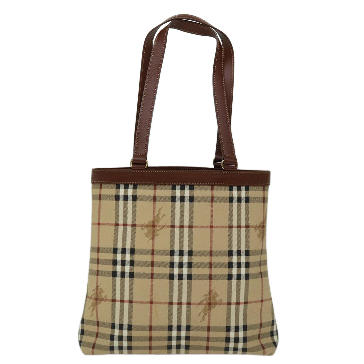 Burberry Nova Check Tote Bag PVC Beige Auth yk11163
