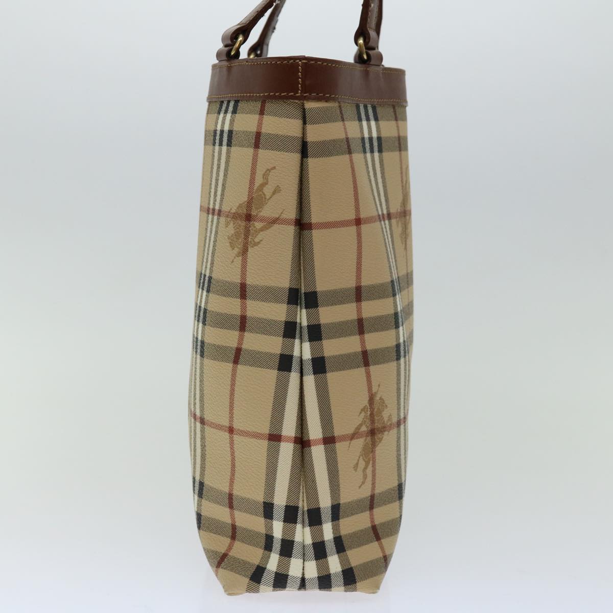 Burberry Nova Check Tote Bag PVC Beige Auth yk11163