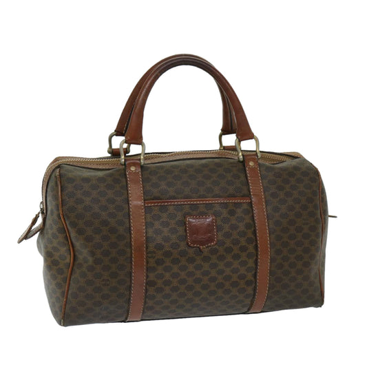 Luxury CELINE Macadam Canvas Boston Bag PVC Brown 11250