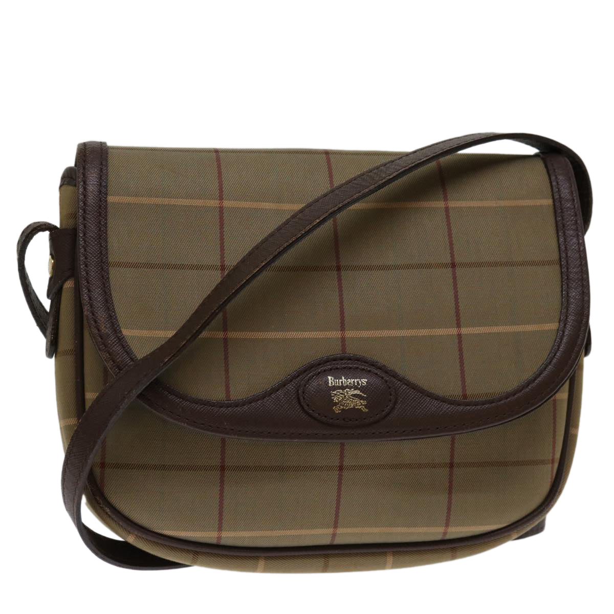 Burberry Nova Check Shoulder Bag Canvas Beige Auth yk11355