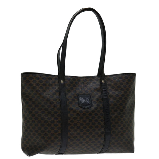 Luxury CELINE Macadam Canvas Tote Bag PVC Black Brown 11411