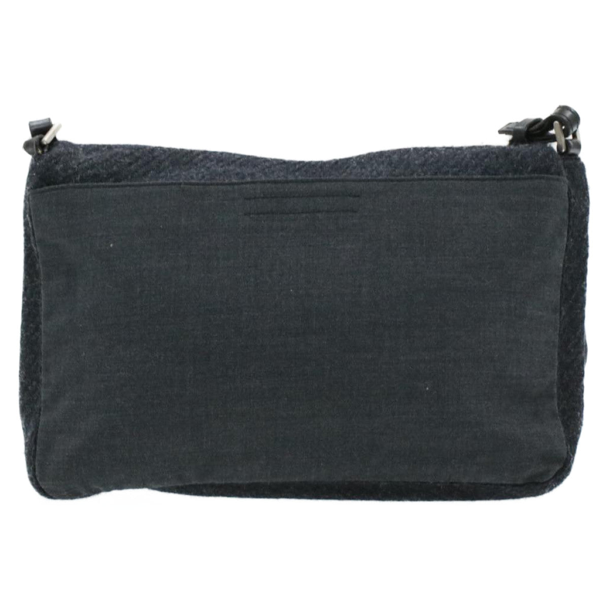PRADA Suede Shoulder Bag Black Auth