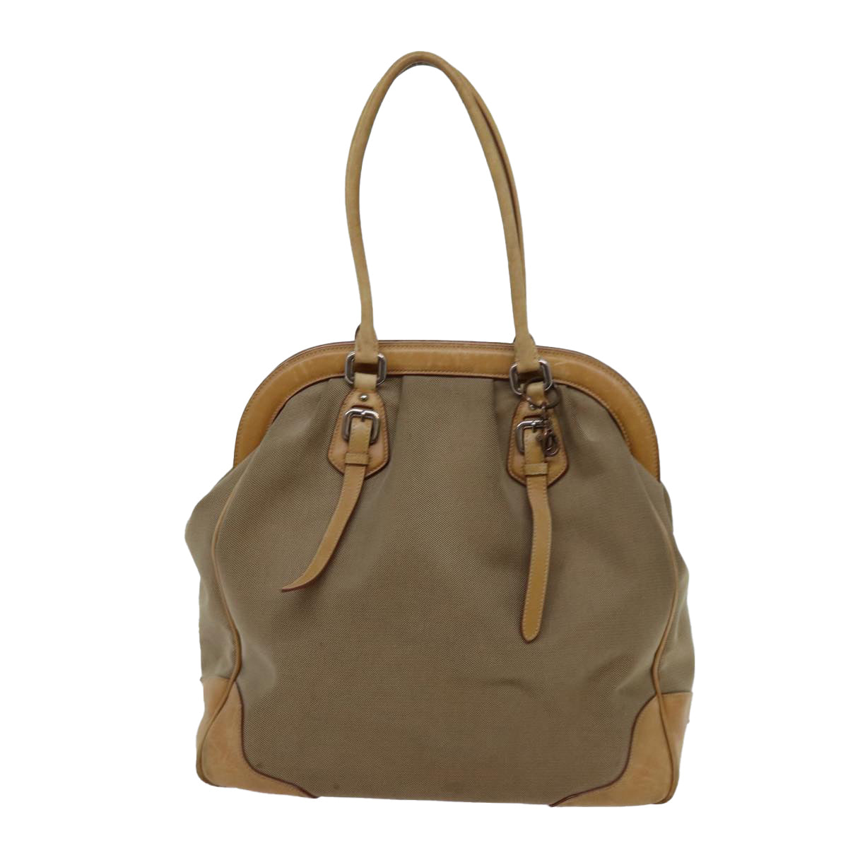 PRADA Tote Bag Canvas Beige Auth yk11521