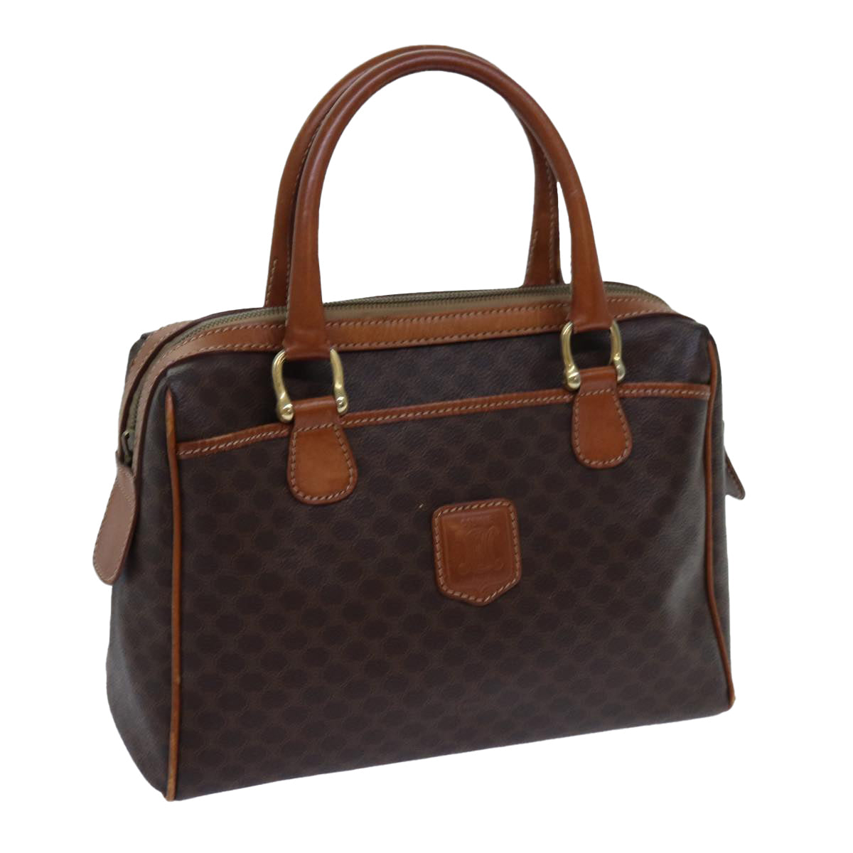 Luxury CELINE Macadam Canvas Hand Bag PVC Brown 11723