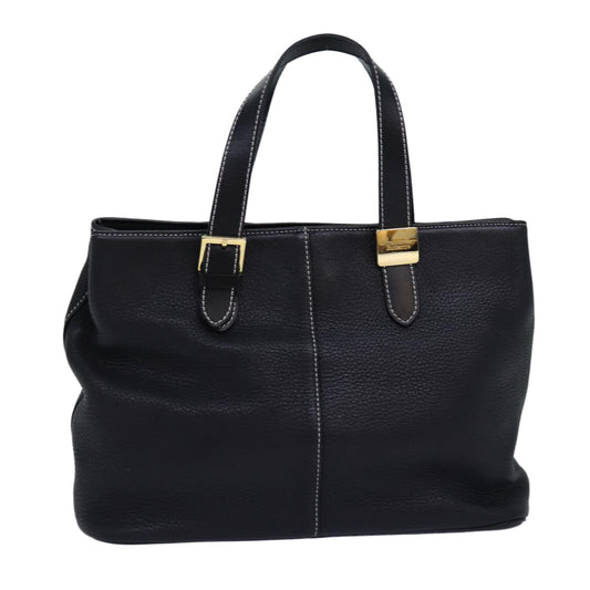 BurberrySs Hand Bag Leather Black Auth yk12762