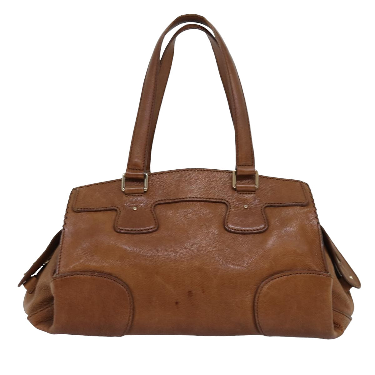 Luxury CELINE Shoulder Bag Leather Brown 12798
