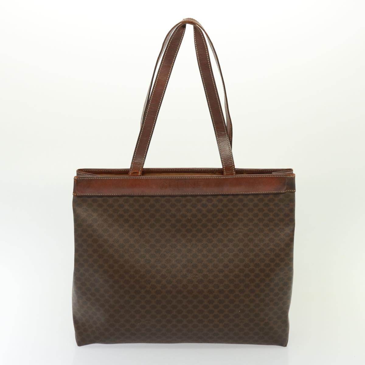 Luxury CELINE Shoulder Macadam Canvas Hand Bag PVC 3Set Brown 12914