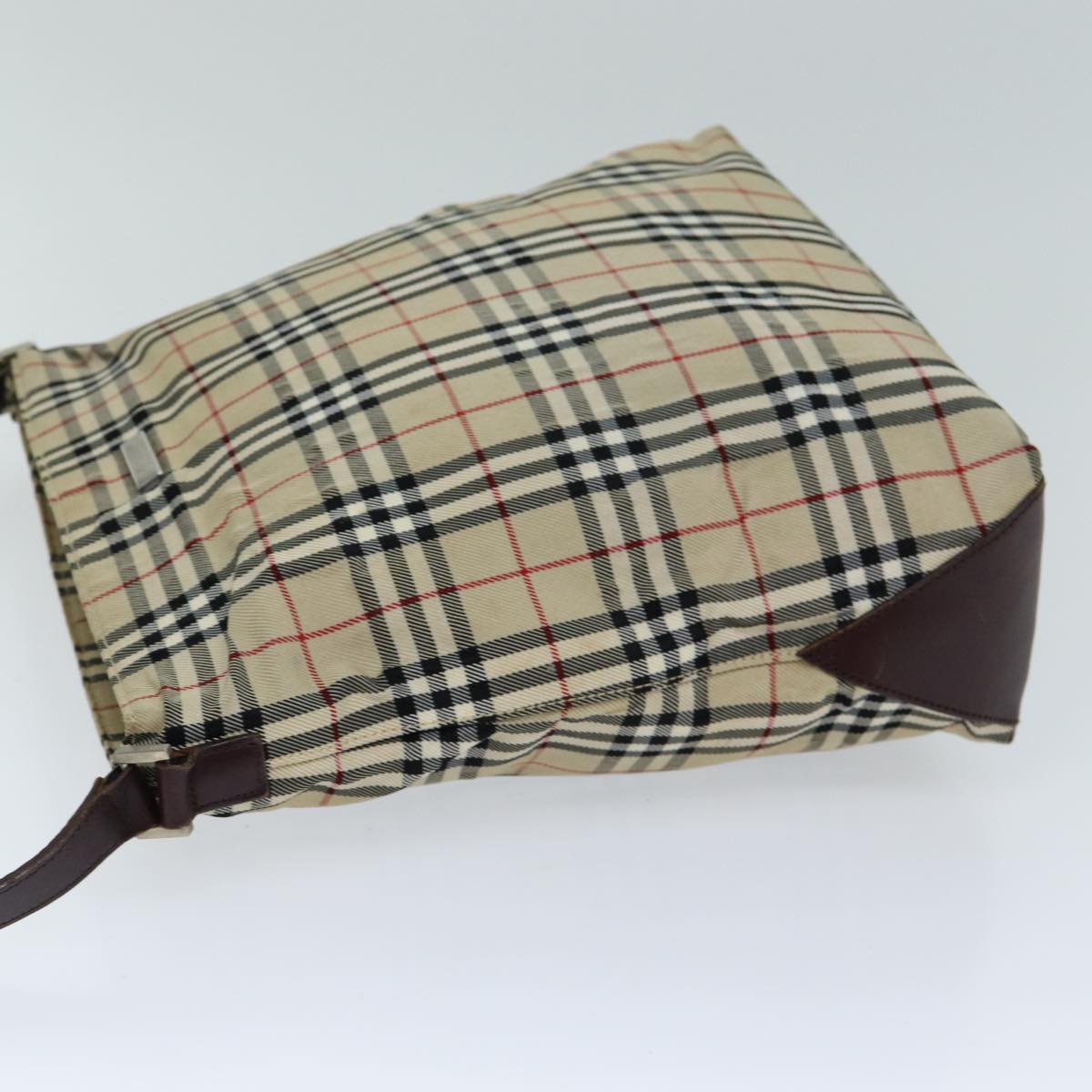 Burberry Nova Check Blue Label Shoulder Bag Canvas Beige Auth yk13010