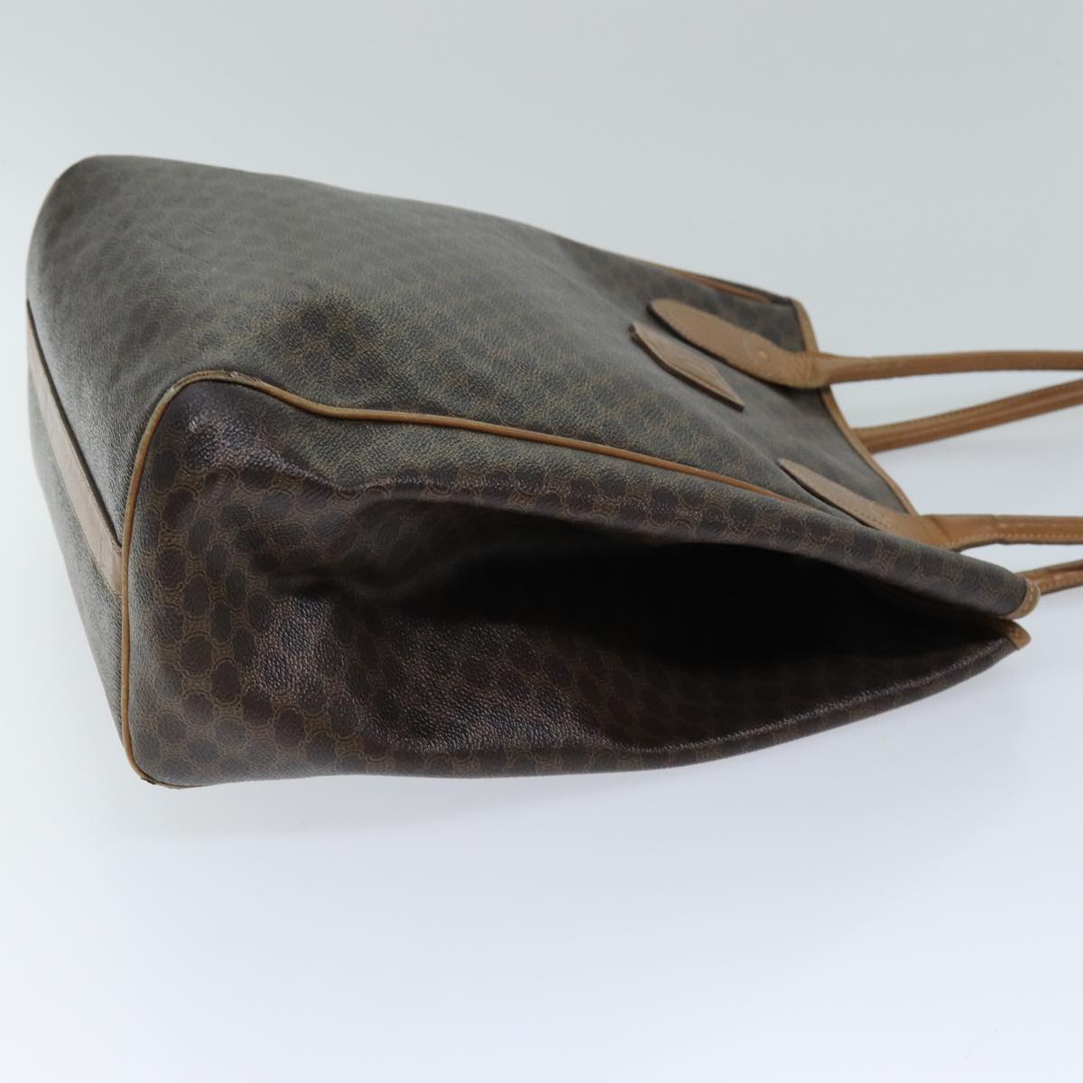 Luxury CELINE Macadam Canvas Shoulder Bag PVC Leather Brown 13031