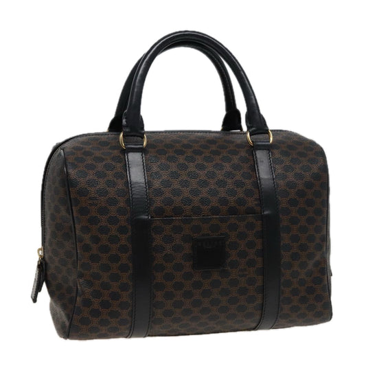 Luxury CELINE Macadam Canvas Boston Bag PVC Black 13041