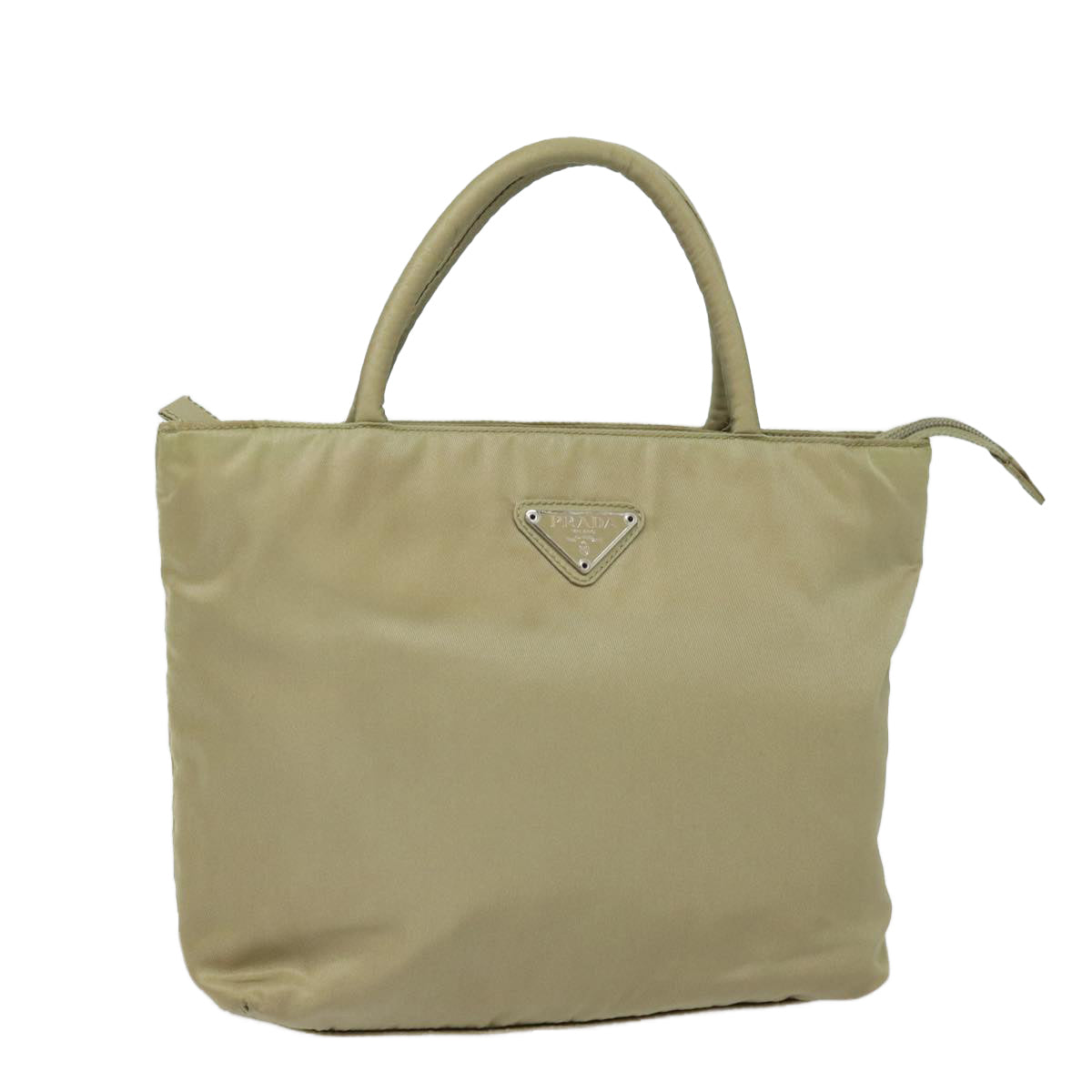 PRADA Hand Bag Nylon Beige Auth
