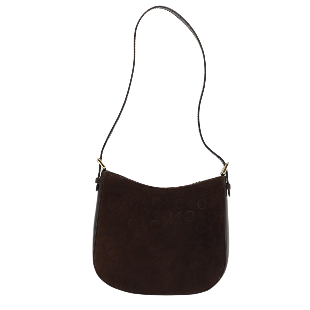 Luxury CELINE C Macadam Canvas Shoulder Bag Brown 13620