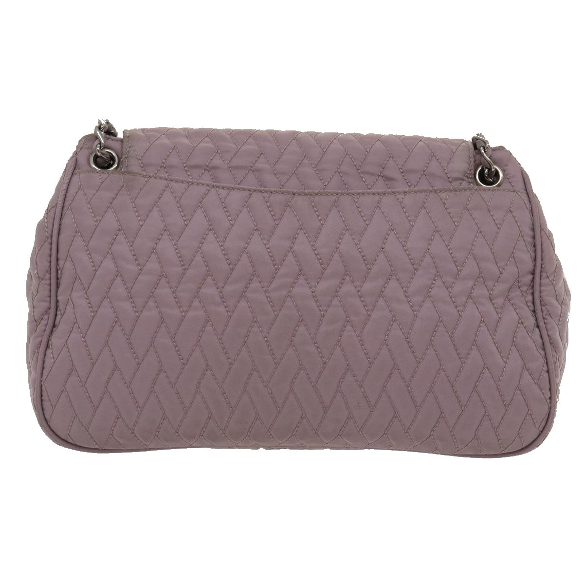 Prada Chain Shoulder Bag Quilted Nylon Purple
