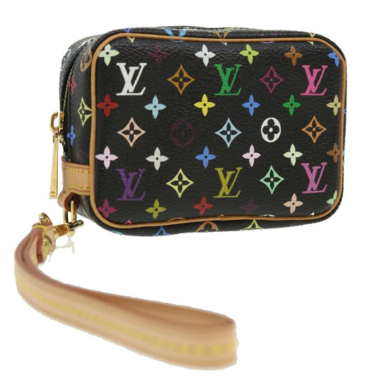 LOUIS VUITTON Monogram Multicolor Trousse Wapity Pouch Black M58034 Auth yk5142A