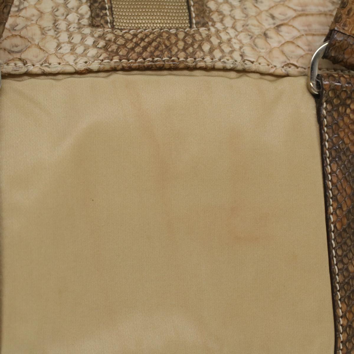 Prada Snake pattern Semi-Shoulder Shoulder Bag Nylon Beige