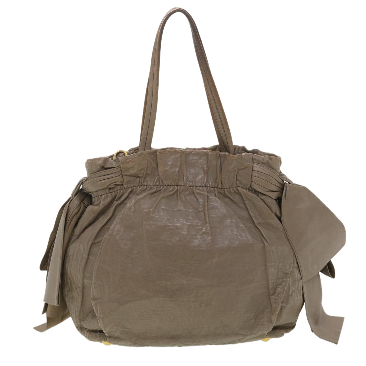 Prada Hand Bag Leather 2way Gray